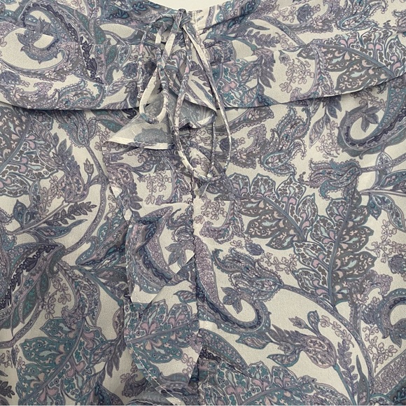 For Love & Lemons Annabelle Mini Skirt purple paisley size small ruched chiffon - Picture 12 of 12